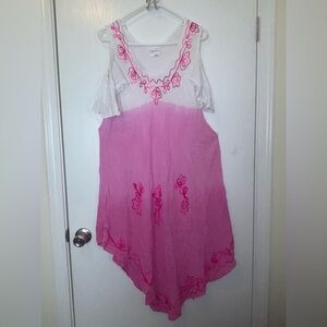 ASHLEY TAYLOR PINK AND WHITE OMBRÉ DRESS